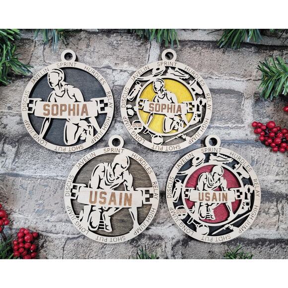 Personalized TRACK and Field Ornament Christmas Gift - Picture 1 of 4